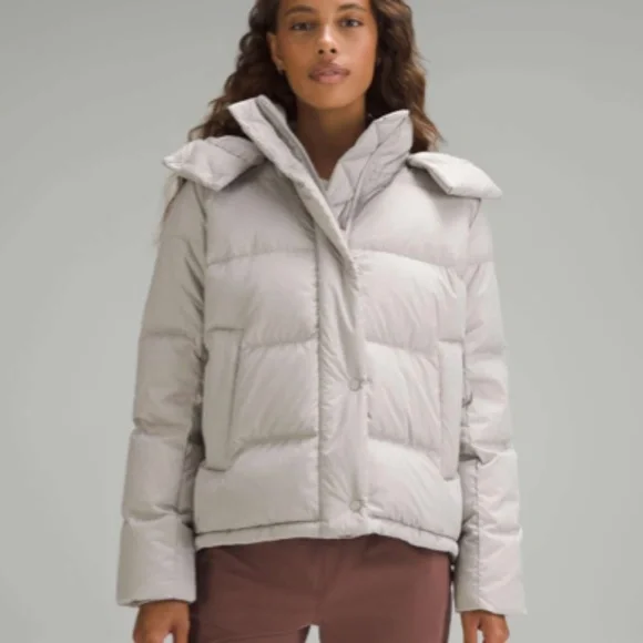 NWT Lululemon Wunder Puff Jacket 600 Down, Heathered Natural Ivory, Size 0 Puffers